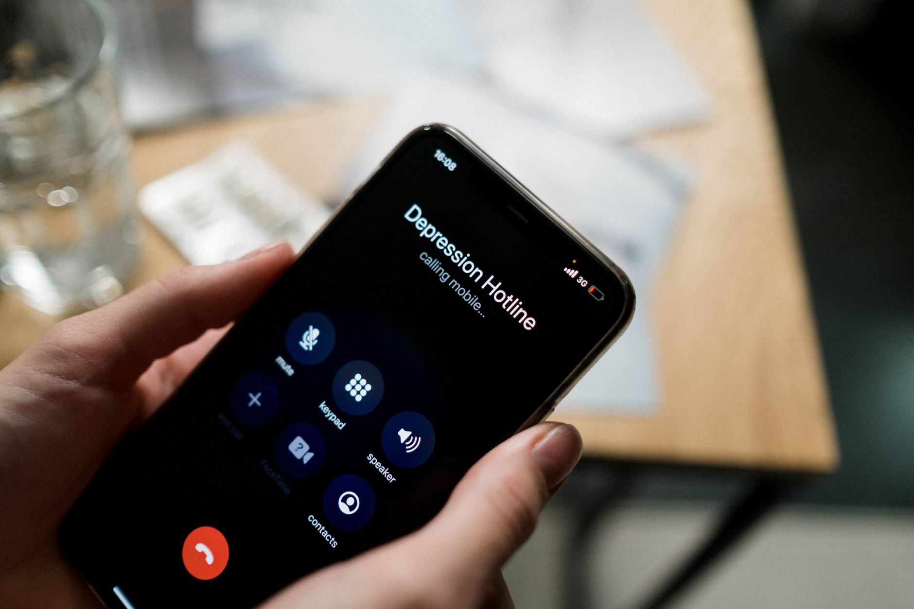Person calling for support and information