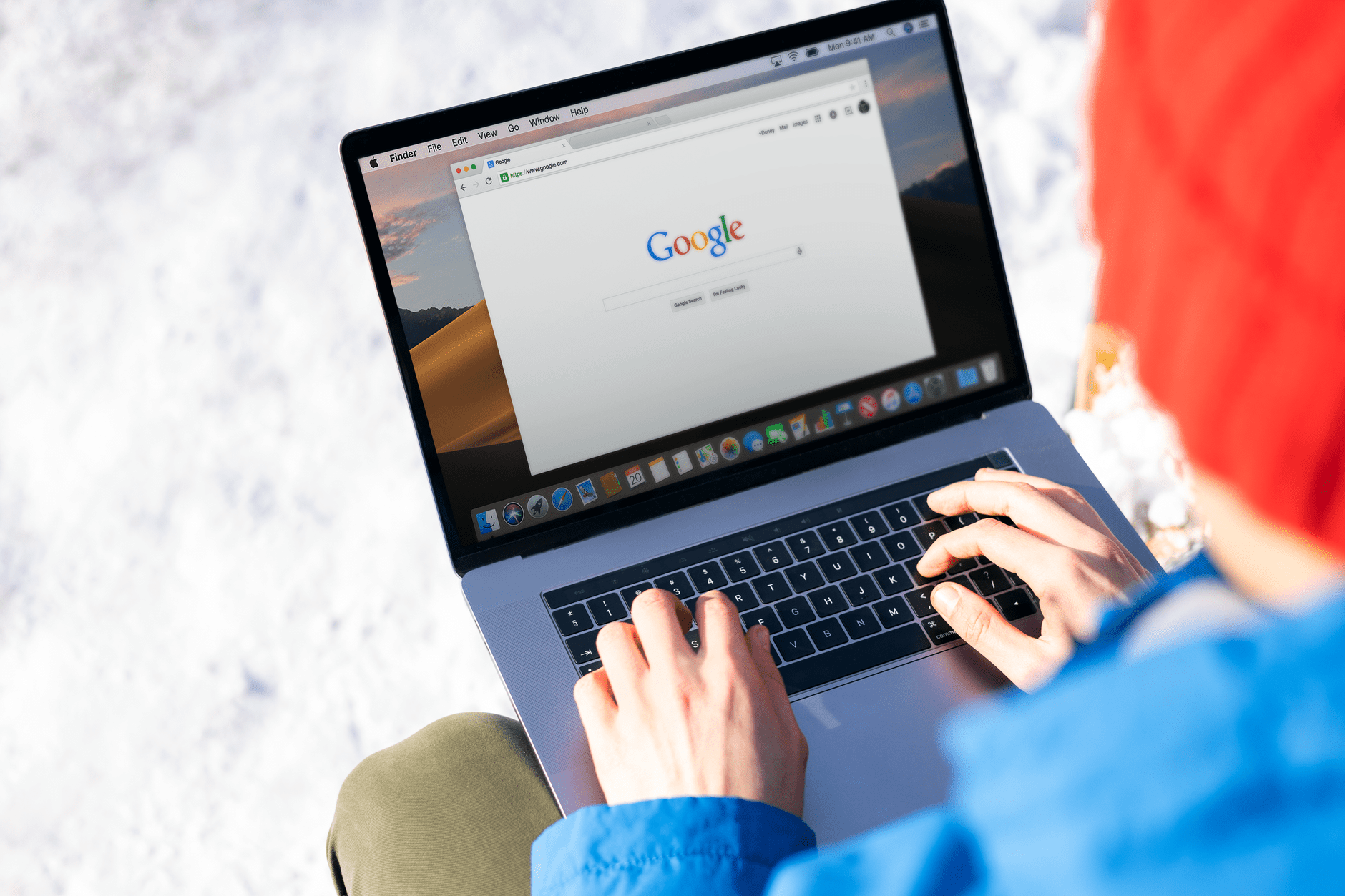Person researching affordable therapy options online