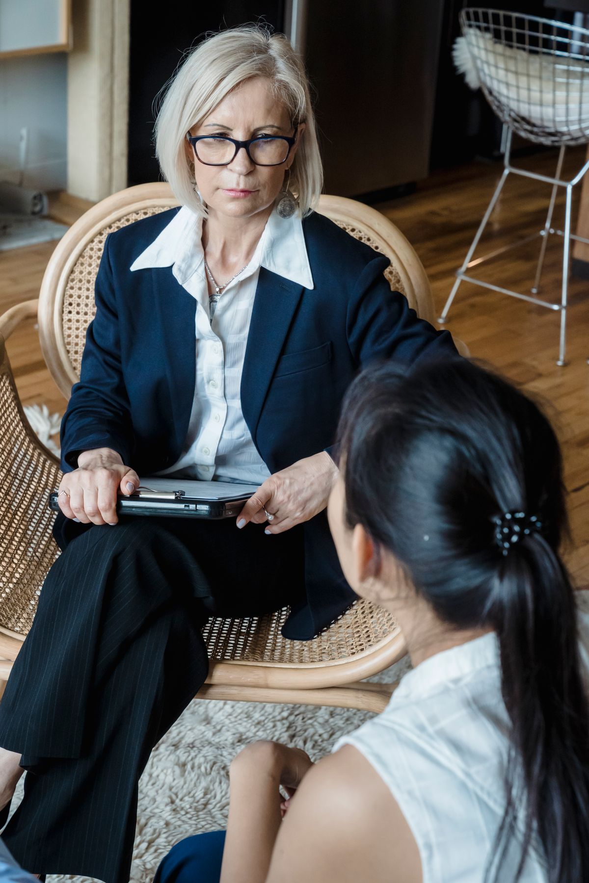 Clinical supervisor discussing case work with a supervisee in Mississauga
