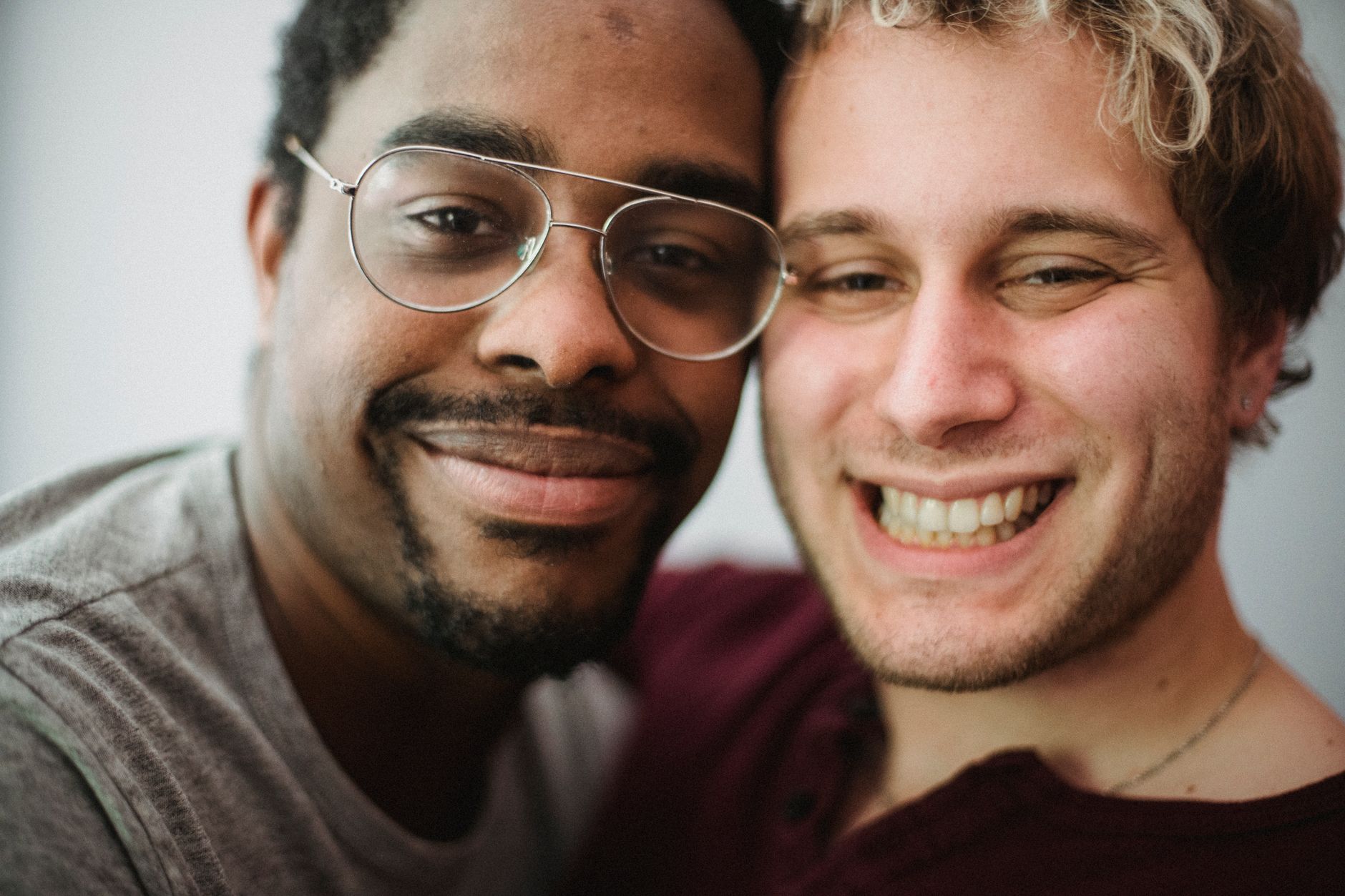 Couple smiling together, reconnected