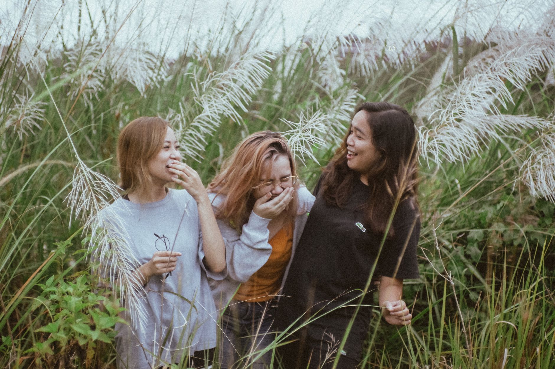 Friends laughing and connecting together
